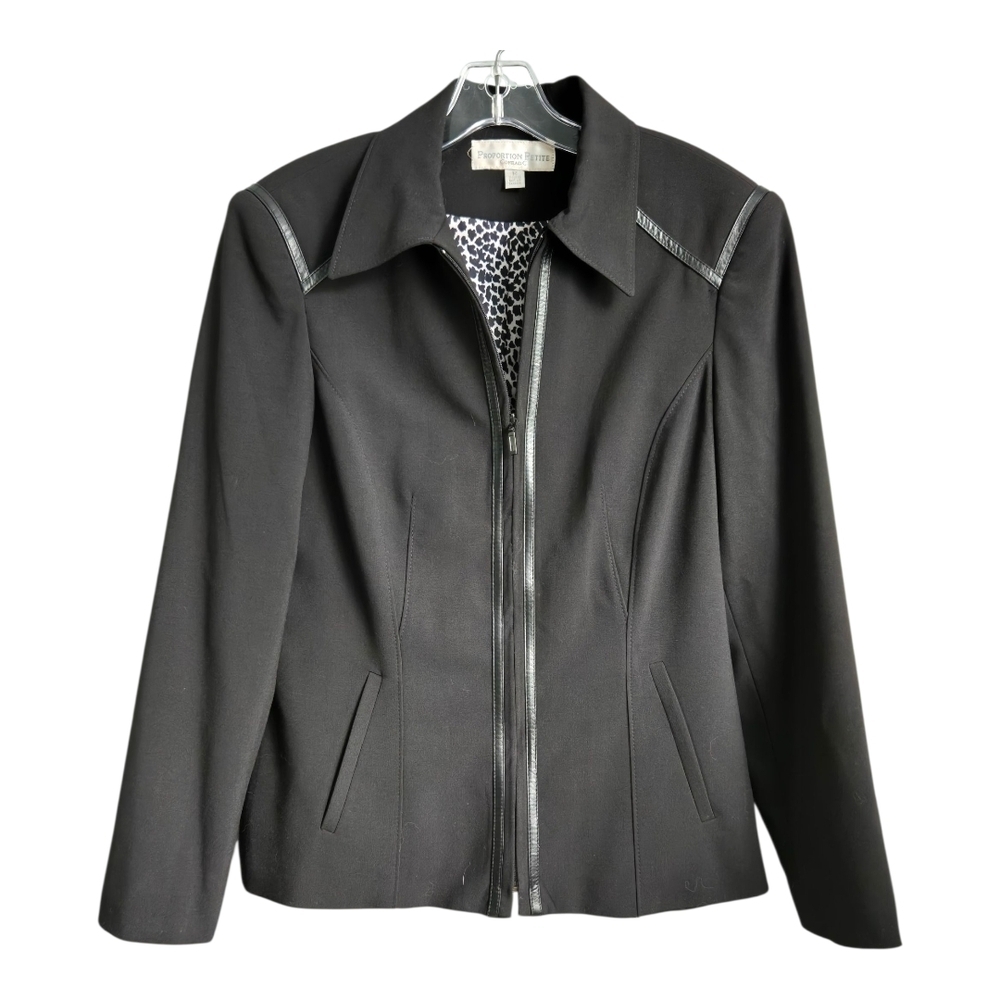 Proportion Petite Conrad C Zip-up Black Blazer, Size 12